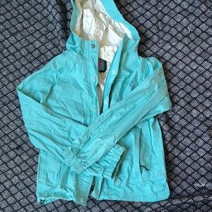 REI Size 10-12 Teal Hooded Lightweight Women's Bomber Jacket